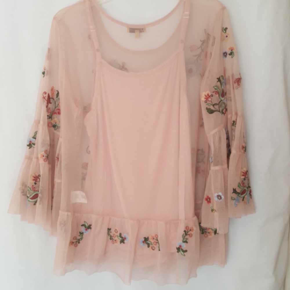 Democracy Floral Embroidered Blouse - Pink - Picture 4 of 5